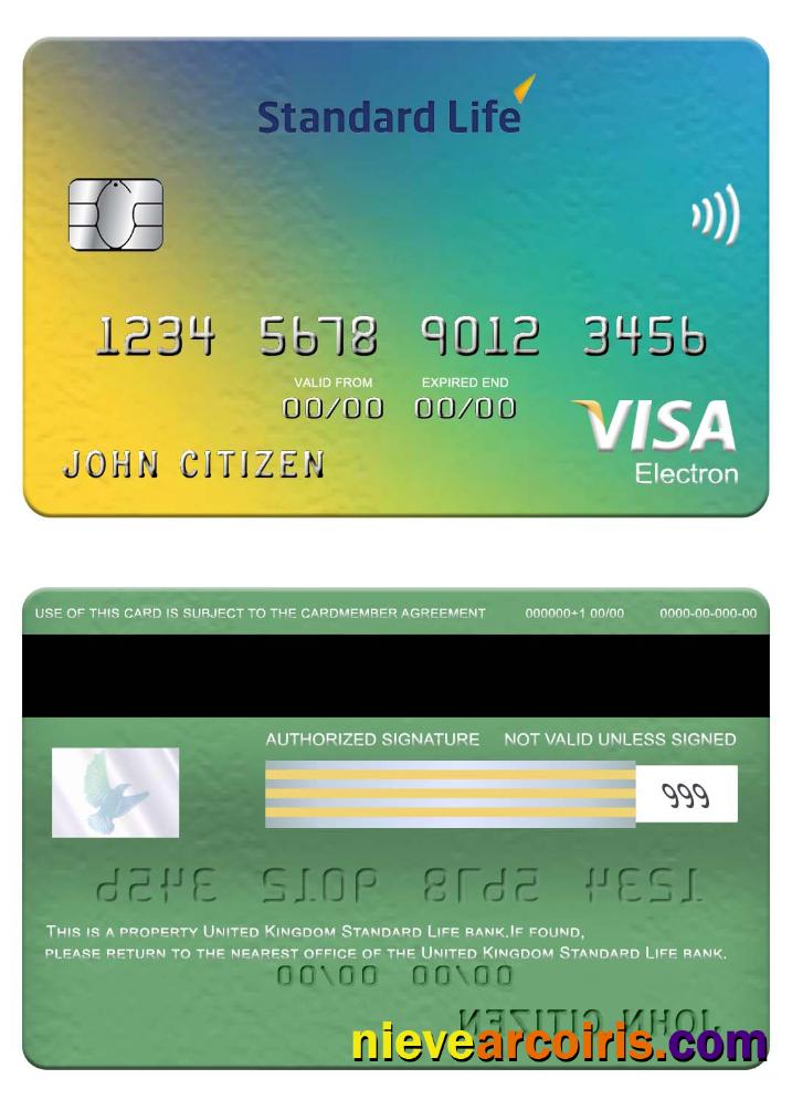 United Kingdom Standard Life bank visa electron card